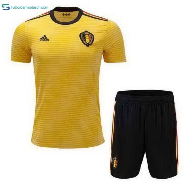 Camiseta Bélgica 2ª Niños 2018 Amarillo
